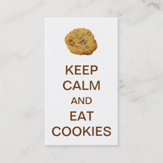 Tarjeta De Visita Mantenga tranquilo y coma las galletas