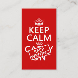 Tarjeta De Visita Mantenga tranquilo y guarde el escribir