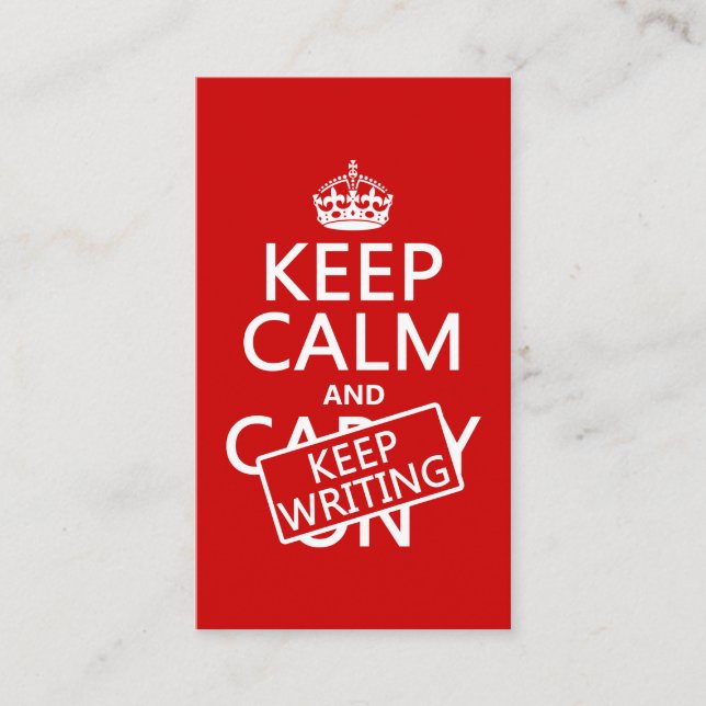 Tarjeta De Visita Mantenga tranquilo y guarde el escribir (Anverso)