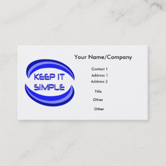 Tarjeta De Visita Manténgalo Simple