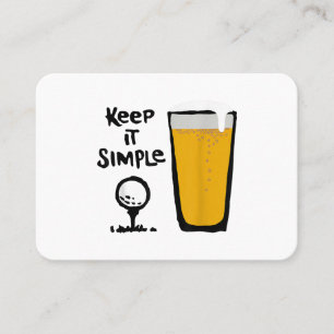 Tarjeta De Visita Manténgalo Simplemente Gracioso Cerveza Golf