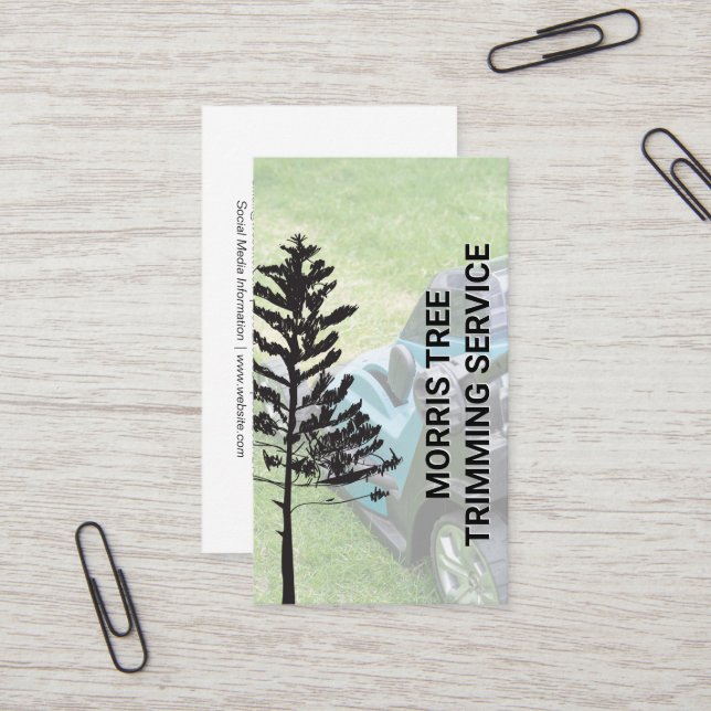 Tarjeta De Visita Mantenimiento de árbol | Paisajismo | Lawnmower (Anverso/Reverso In Situ)