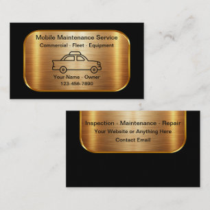 Tarjeta De Visita Mantenimiento de flota elegante y equipo comercial