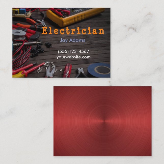 Tarjeta De Visita Mantenimiento de herramientas eléctricas profesion (Anverso / Reverso)