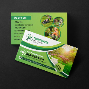 Tarjeta De Visita Mantenimiento de jardín y césped Recorte Paisajism
