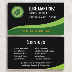 Tarjeta De Visita Mantenimiento de Jardines Servicio de Paisajismo