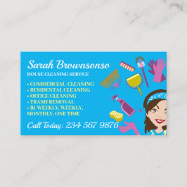 Tarjeta De Visita Mantenimiento de la limpieza de Blue Janitorial