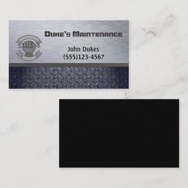 Tarjeta De Visita Mantenimiento de la placa de diamante Metalizado H (Anverso / Reverso)