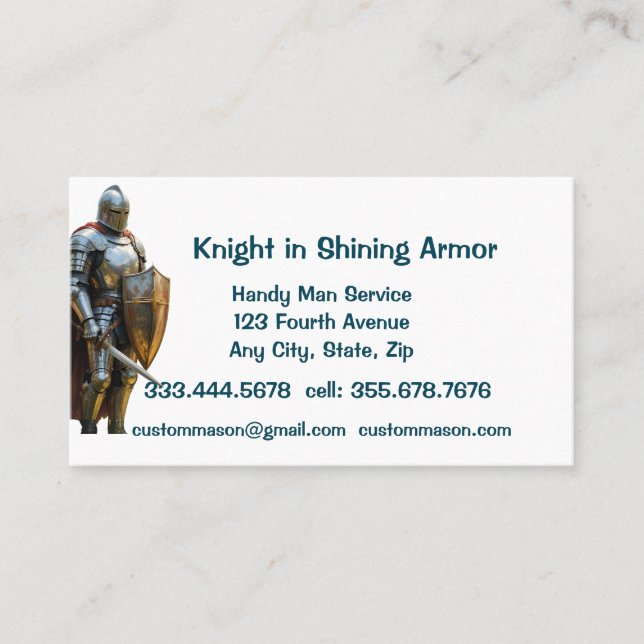 Tarjeta De Visita Mantenimiento de la reparación del servicio de man (Anverso)