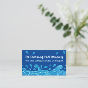 Tarjeta De Visita Mantenimiento de Piscina de Agua con Salpicaduras