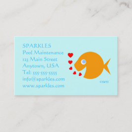 Tarjeta De Visita Mantenimiento de Piscina Personalizado Goldfish Tu