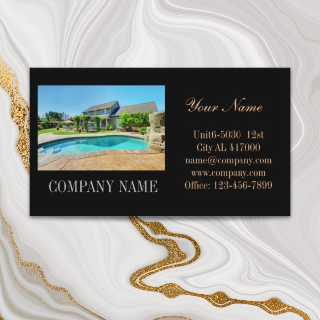 Tarjeta De Visita mantenimiento de piscinas de reinos de renovación  (home renovation realtor pool maintenance business card)