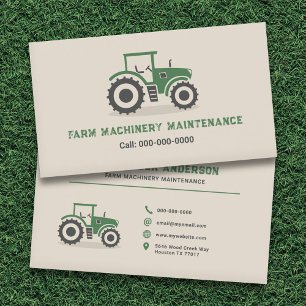 Tarjeta De Visita Mantenimiento del Tractor de Granja
