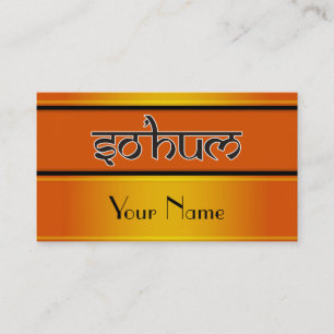 Tarjeta De Visita Mantra SO HUM - contorno blanco y negro plano