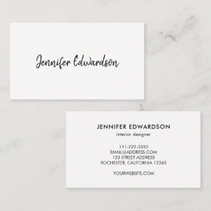 Tarjeta De Visita manual profesional blanco simple y minimalista