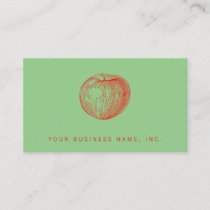 Tarjeta De Visita Manzana de Letra de Impresión en Rojo Caramelo