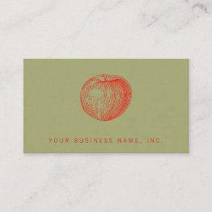 Tarjeta De Visita Manzana Roja Caramelo Letterpress
