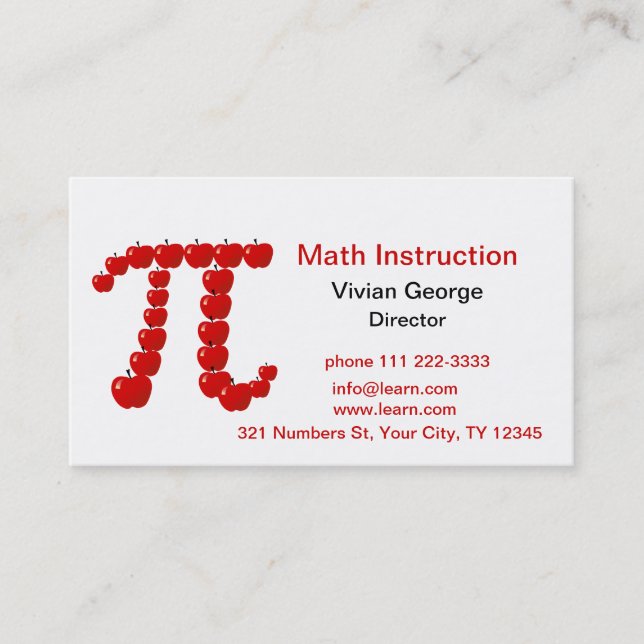 Tarjeta De Visita Manzanas del pi, empanada de Apple (Anverso)