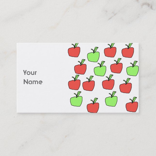 Tarjeta De Visita Manzanas rojas y modelo verde de las manzanas (Anverso)