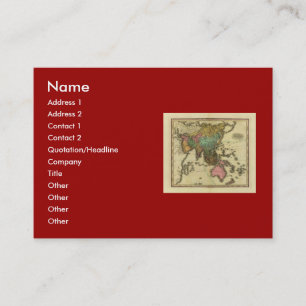 Tarjeta De Visita Mapa 1825 de Asia de Henry Tanner