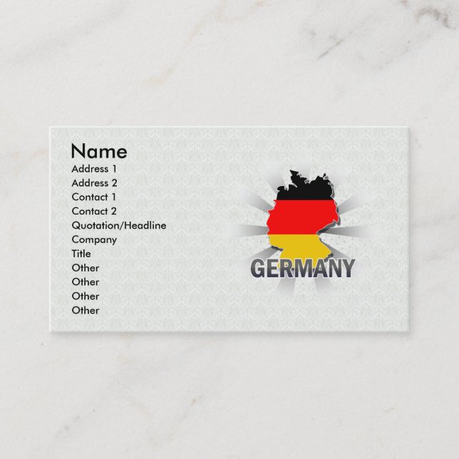 Tarjeta De Visita Mapa 2,0 de la bandera de Alemania (Anverso)
