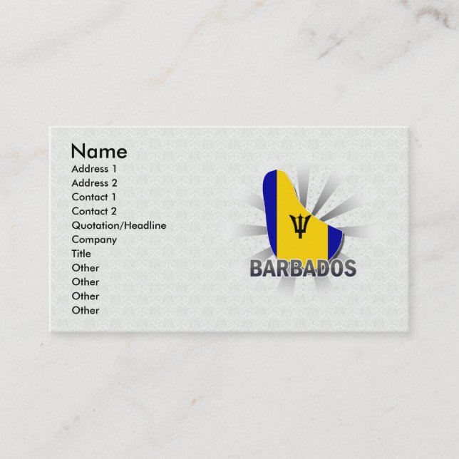 Tarjeta De Visita Mapa 2,0 de la bandera de Barbados (Anverso)
