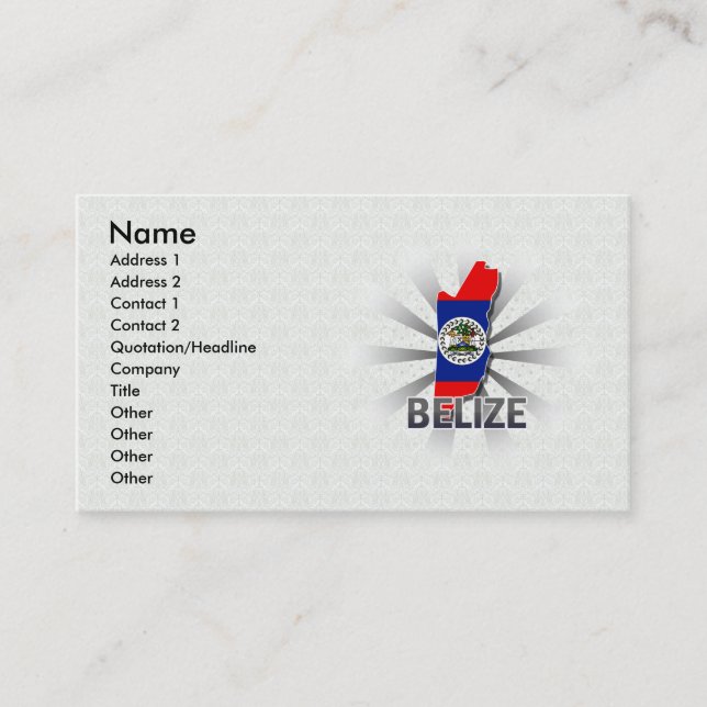 Tarjeta De Visita Mapa 2,0 de la bandera de Belice (Anverso)