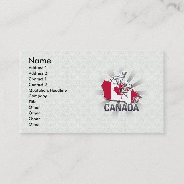 Tarjeta De Visita Mapa 2,0 de la bandera de Canadá (Anverso)