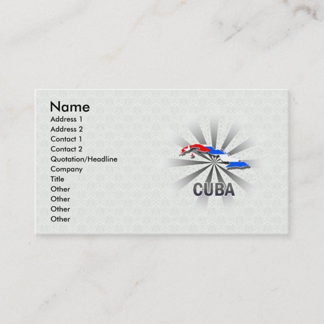 Tarjeta De Visita Mapa 2,0 de la bandera de Cuba (Anverso)