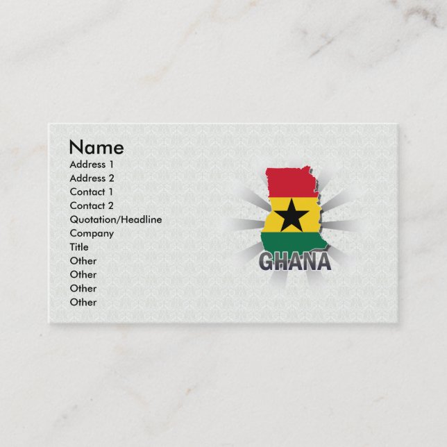Tarjeta De Visita Mapa 2,0 de la bandera de Ghana (Anverso)
