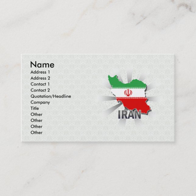 Tarjeta De Visita Mapa 2,0 de la bandera de Irán (Anverso)
