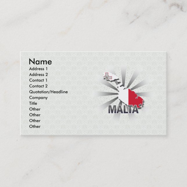 Tarjeta De Visita Mapa 2,0 de la bandera de Malta (Anverso)