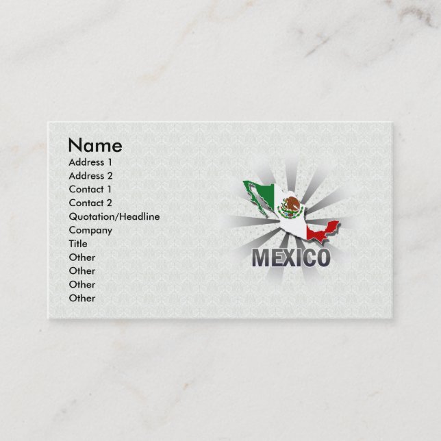 Tarjeta De Visita Mapa 2,0 de la bandera de México (Anverso)
