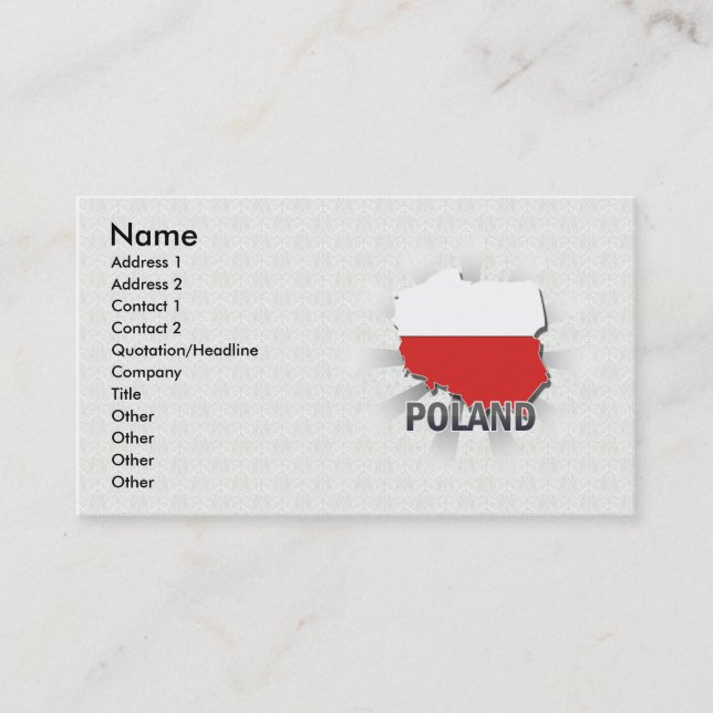Tarjeta De Visita Mapa 2,0 de la bandera de Polonia (Anverso)