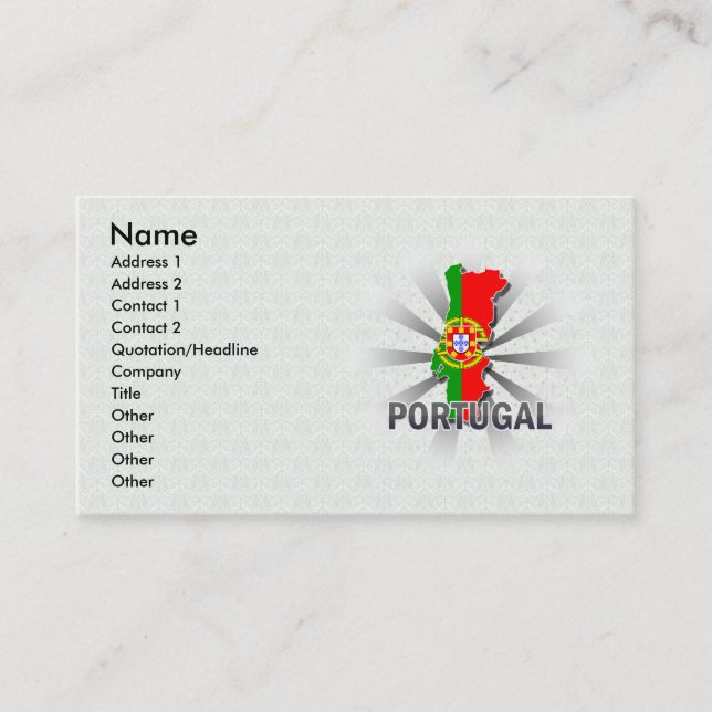 Tarjeta De Visita Mapa 2,0 de la bandera de Portugal (Anverso)