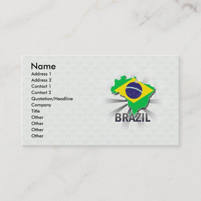 Tarjeta De Visita Mapa 2,0 de la bandera del Brasil (Anverso)