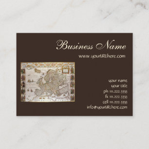 Tarjeta De Visita Mapa Antiguo de Europa por Willem Jansz Blaeu, c16