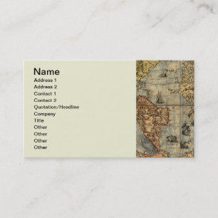 Tarjeta De Visita Mapa Antiguo del Mundo de Forlani de 1565 Cartogra