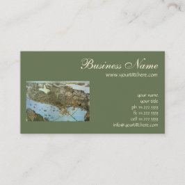 Tarjeta De Visita Mapa antiguo Vista aérea Ciudad de Seattle Washing