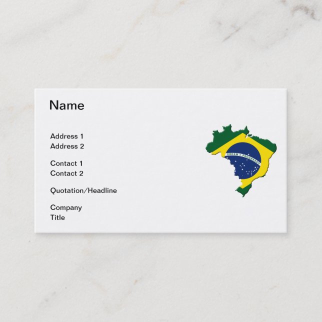 Tarjeta De Visita Mapa de Brasil (Anverso)