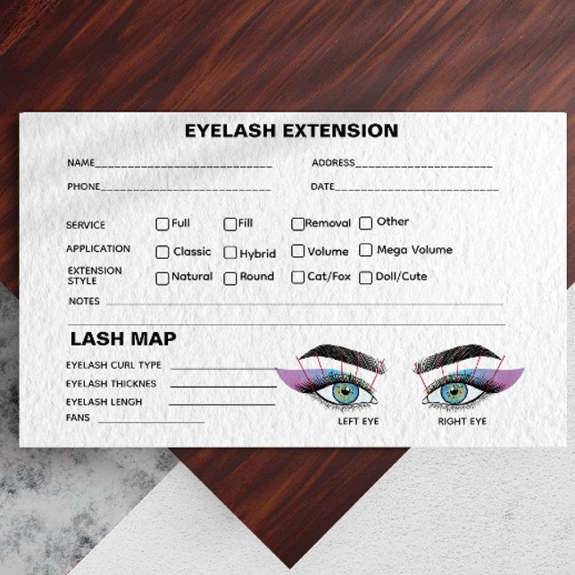 Tarjeta De Visita Mapa de extensión del registro de latigazos azules (Iridescent Blue Lash Record Extension Map Business Card)