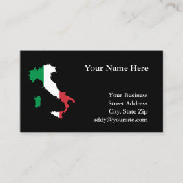 Tarjeta De Visita Mapa de Italia con forma de bandera italiana