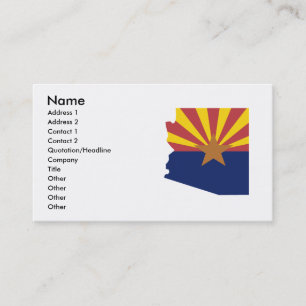 Tarjeta De Visita Mapa de la bandera de Arizona
