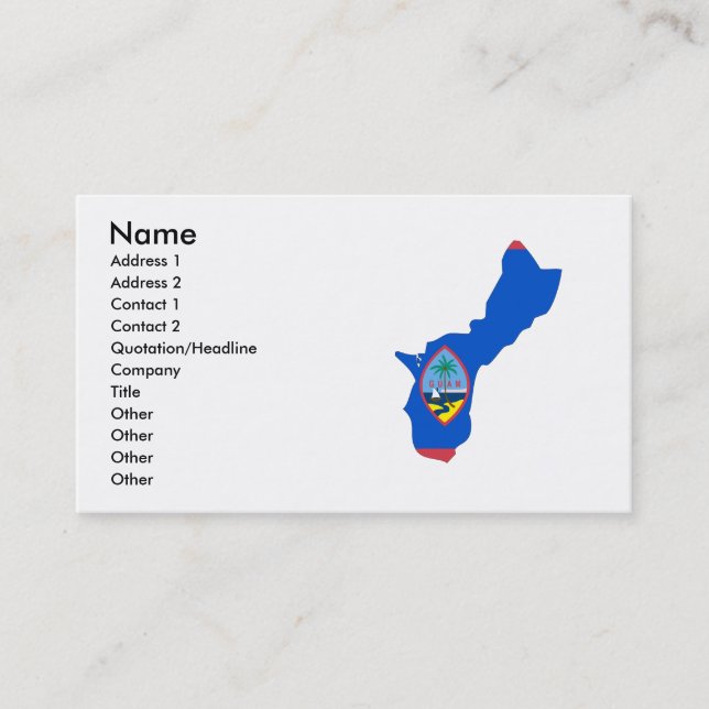 Tarjeta De Visita Mapa de la bandera de Guam (Anverso)