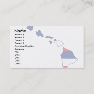 Tarjeta De Visita Mapa de la bandera de Hawaii