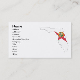Tarjeta De Visita Mapa de la bandera de la Florida