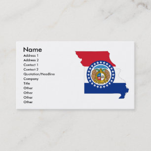 Tarjeta De Visita Mapa de la bandera de Missouri