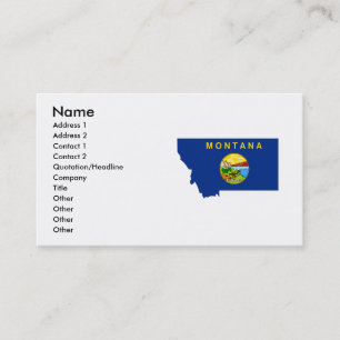 Tarjeta De Visita Mapa de la bandera de Montana