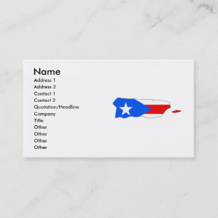 Tarjeta De Visita Mapa de la bandera de Puerto Rico