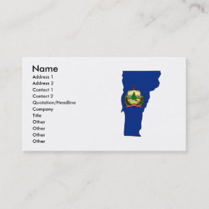 Tarjeta De Visita Mapa de la bandera de Vermont